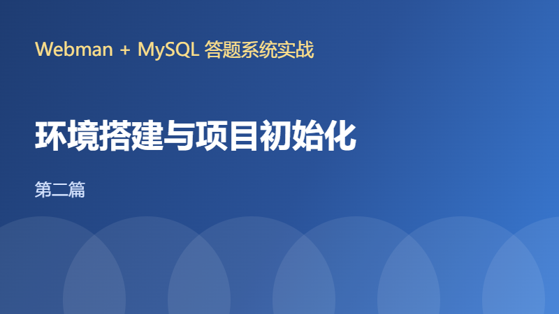 【Webman+MySQL答题系统二】环境搭建与项目初始化